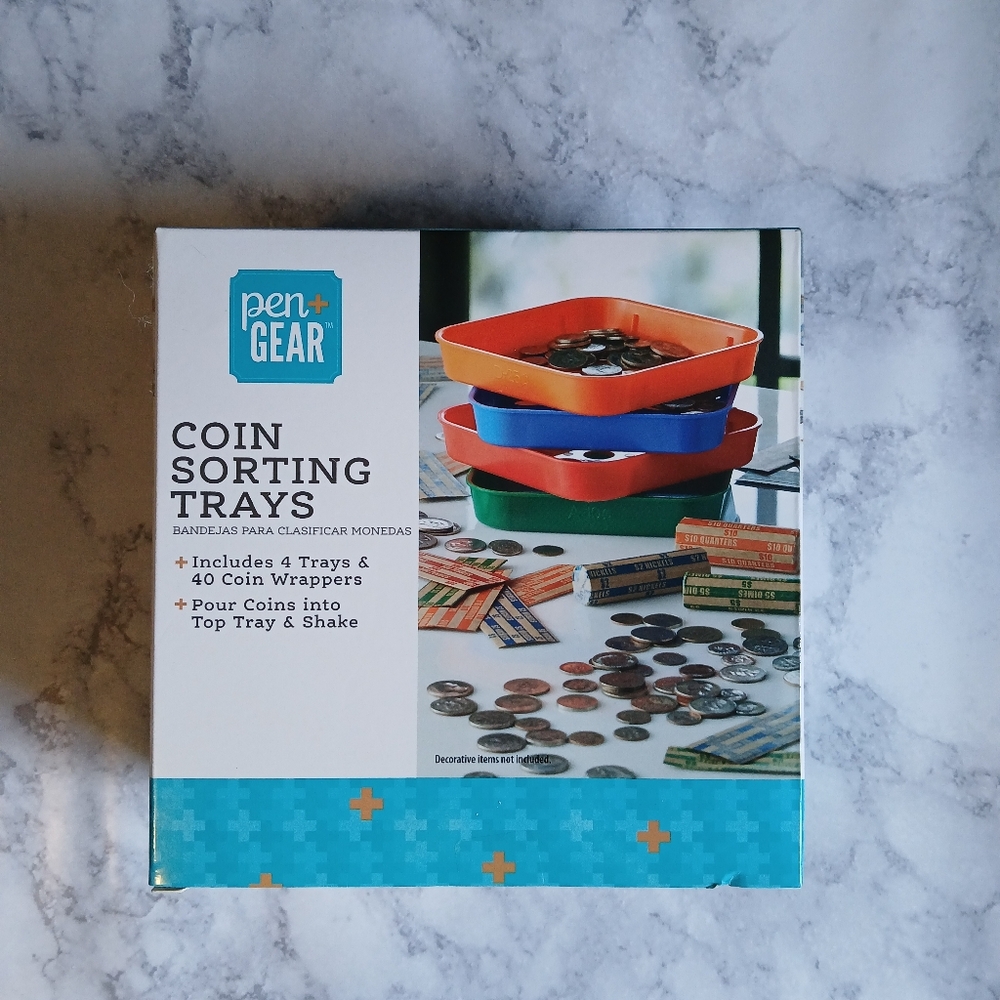 NWB Coin sorting trays with 40 coin wrappers